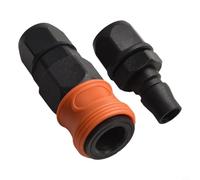Vasiumic Conector rápido tipo C de acero de plástico con cierre automático con sello de doble anillo y funda de liberación de resorte para kits de accesorios de compresor de aire, naranja (40 PP+40 SP