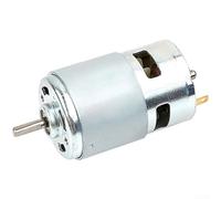 Vasiumic DC Motor 775 High Torque Doble Rodamiento 12V 24V Herramientas y Juguetes Modelos, Motor Plateado Compacto Proyectos DIY y Aplicaciones Robótica (B)
