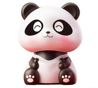 Vasiumic Figura de panda con la cabeza alimentada por energía solar, adorno de energía ligera para el salpicadero del coche, escritorio, dormitorio o decoración de plantas en maceta, 8,9 x 7 x 6,5 cm