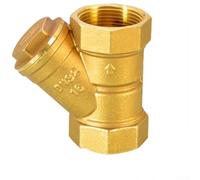 Vasiumic Filtro tipo Y de latón con bomba de malla de acero 304, acondicionador, calefacción central y sistemas de medidor (dorado) (1.2 pulgadas)