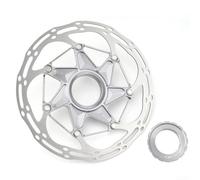 Vasiumic Freno de disco de bloqueo central para 140 mm/160 mm con núcleo de aluminio 7075 y acero de alto carbono, diseño hueco ligero, aletas de disipación de calor para un frenado fuerte (gris 160