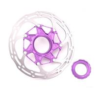 Vasiumic Freno de disco de bloqueo central para 140 mm/160 mm con núcleo de aluminio 7075 y acero de alto carbono, diseño hueco ligero, aletas de disipación de calor para un frenado fuerte (morado 160