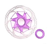 Vasiumic Freno de disco de bloqueo central para 140 mm/160 mm con núcleo de aluminio 7075 y acero de alto carbono, diseño hueco ligero, aletas de disipación de calor para un frenado fuerte (morado 140