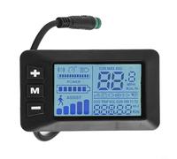 Vasiumic GD01 Pantalla LCD 5 Pin Panel de visualización de bicicleta eléctrica 24V/36V/48V Comunicación bidireccional Tiempo real Velocidad Distancia Seguimiento de batería Control de faros Negro