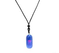 Vasiumic Glom-in-the-Dark - Collar con colgante de medusas para buceadores, accesorio de moda luminoso de vida marina con cordón ajustable, resina que brilla en el color rosa