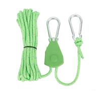 Vasiumic Hebilla de cuerda ajustable de 4 m con mosquetón para tienda de campaña, toldo, toldo, gancho de polea de elevación de acero inoxidable y nailon, colgador antideslizante de bloqueo rápido