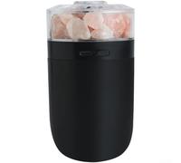 Vasiumic Humidificador USB para coche con lámpara de sal natural, luz de estado de ánimo de 7 LED, difusor de niebla fría de 0.5 L, para el hogar, oficina, dormitorio, modos de niebla dual, silencioso