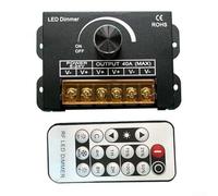 Vasiumic Interruptor de atenuación LED con tira RF y temporizador de aluminio de 5 perillas 24v 40a DC controlador único LED remoto negro inalámbrico a luces de control dual