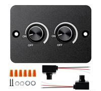 Vasiumic Interruptor de atenuación LED dual de 12 V con carga rápida USB, controlador de luz giratorio de 2 bandas, función de memoria, atenuación del 1% al 100% para iluminación interior de caravana