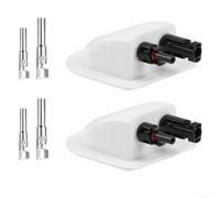 Vasiumic Junction Rv techo de barco de panel solar caja de glándulas de entrada de cable ABS resistente a la intemperie 2 a 6 mm² alambre pasa a través de blanco 12 x 9. 5 x 4 cm (2 piezas)