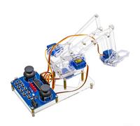 Vasiumic Kit de brazo robótico 4DOF con 51 microcontroladores, brazo robot acrílico alimentado por USB para educación STEM, soldadura electrónica DIY y aprendizaje de programación (carcasa