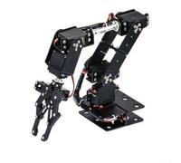 Vasiumic Kit de brazo robótico 6DOF, equipado con 6 servos de metal de 50,5 cm, manipulador multieje, negro para proyectos de competencia de robots DIY Educación STEM (A)