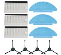 Vasiumic Kit de cepillos laterales, filtros y almohadillas de fregona de repuesto para Tikom L9000, para Lubluelu L60D/L6 Nex, para Laresar, For Honor para aspiradoras robot Q6 SE - 10 piezas (A)
