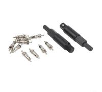 Vasiumic Kit de herramientas de extracción de núcleo de válvula con 1/4 y 5/16 pulgadas, herramienta HVAC de latón R410A R22 R134a reparación de CA, incluye 10 núcleos de válvula y adaptadores