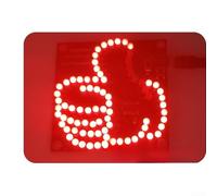 Vasiumic Kit de letreros de luz LED para el pulgar, negro, 75 x 75 mm, microcontrolador, placa de circuito, práctica de soldadura, juego de soldadura de luz fluida para aprendizaje electrónico (cable