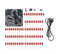 Vasiumic Kit de luz que fluye con señal de microcontrolador, kit de soldadura de luz LED para el pulgar con tablero, proyecto de soldadura electrónica para principiantes, 75 x 75 mm (cable)