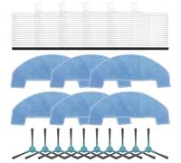 Vasiumic Kit de piezas de repuesto para aspiradora robot Ultenic D10: 6 cepillos laterales + filtros + 6 almohadillas de fregona para limpieza profunda de bordes, pelo de mascotas y captura de polvo