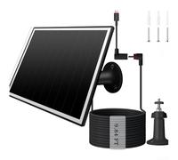 Vasiumic Panel solar de 6 W, kit de carga al aire libre impermeable IP65 con cable de 300 cm, doble DC3.5/puertos, celda monocristalina de alta eficiencia (negro)