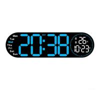 Vasiumic Pantalla de temperatura y oficina Brillo de 10 niveles Fecha automática LED Reloj de pared digital Dormitorio Doble alarma Temporizador de cuenta regresiva Regulador de intensidad Vivir con