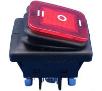 Vasiumic Paquete de 2 interruptores basculantes de 3 posiciones 30 A 6 pines impermeables IP55 para motor hacia adelante, marcha atrás y control con terminales de tornillo, negro y rojo (rojo)