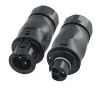 Vasiumic Para Betteri BC01 AC Conector de 3 pines, enchufe hembra y macho IP68 para inversor solar, adaptador ABS impermeable para cable de 10-13 mm, negro al aire libre
