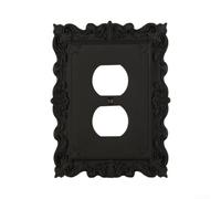 Vasiumic Placa de pared victoriana, marco decorativo para interruptor, cubierta de enchufe de impresión 3D de PC tallada europea, 15 x 11,3 cm, adorno apto para interruptor de luz americano