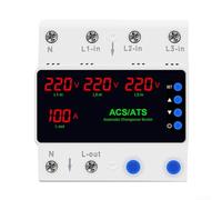 Vasiumic Protector de interruptor de transferencia automática AC220V 63A, interruptor de cambio de tres fuentes de alimentación con protección contra sobretensiones contra sobretensiones para paneles