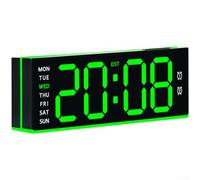 Vasiumic Reloj despertador digital con luz ambiental, calendario y pantalla de semana, brillo ajustable, reloj de escritorio electrónico alimentado por USB para dormitorio (B)