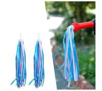 Vasiumic Serpentinas para manubrio infantil con cintas de borla brillante para niños para bicicleta y scooter, cinta PET de 23 cm de largo, 32 piezas por lado, se adapta a mango de 6 mm (rosa, morado