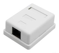 Vasiumic Servidor de enchufe de puerto de red Cat5e dual para Rj45 Utp para Cat6 Abs Wall Home Office Box Cableado blanco 6. 95 cm. 58 x 4 (A)