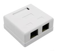 Vasiumic Servidor de enchufe de puerto de red Cat5e dual para Rj45 Utp para Cat6 Abs Wall Home Office Box Cableado blanco 6. 95 cm. 58x4(B)