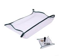 Vasiumic Tapete plegable para macetas de jardinería de 19.7 x 19.7 pulgadas, bandeja impermeable para cambiar el suelo con botones de esquina, trasplantar plantas, suculentas, flores, interiores y