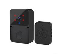 Vasiumic Timbre inalámbrico de video KEMENT, HD con intercomunicador bidireccional y seguridad de cambiador de voz, instalación sin cableado, monitor de entrada en casa (negro) (negro)