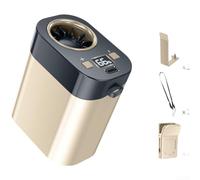 Vasiumic Ventilador de cintura alta, pantalla LED con clip manos libres, ventilador de refrigeración portátil, gris, 20000 rpm, recargable para mini enfriador, cochecito, escritorio, viajes, al aire