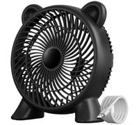 Vasiumic Ventilador de escritorio USB, forma de oso para mini ventilador de refrigeración, verde, ventilador de escritorio pequeño silencioso de 3 cuchillas para oficina, hogar, alivio de calor