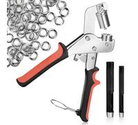 Vasmeiy Remachadora Ojales, Juego de Alicates de Ojal con 400 Ojales | 200 × Ø6 mm y 200 × Ø10 mm, Remachadora Ojales Magnético con Cabezales de Perforación Intercambiables para Lonas, Cuero, Tela