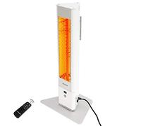 VASNER HeatTower Mini - radiador infrarrojo exterior pequeño, 1500 W, calefactor electrico de pie, con control remoto, 4 niveles de calor, protección IP65, metal (Blanco)