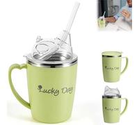 Vaso 3 en 1 de 350 ml para Adultos con Pajita 30cm, Taza de Alimentación de Convalecientes, Vasos a Prueba de Derrames, Tazas de Disfagia para Personas Mayores, Pacientes con Discapacidad, Embarazadas