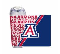 Vaso acr lico de 24 oz con tapa abatible de los Arizona Wildcats College de Rico Industries, de doble pared y con licencia oficial para fan ticos