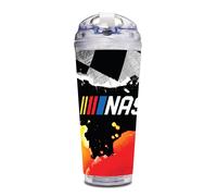 Vaso acr lico de 24 oz con tapa abatible y logotipo de NASCAR Racing de Rico Industries. Vaso de doble pared con licencia oficial para fan ticos