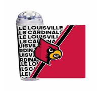 Vaso acr lico de 24 oz de Rico Industries NCAA Louisville Cardinals College con tapa abatible. Vaso de doble pared con licencia oficial para fan