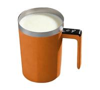 Vaso agitador automático - Taza removible recargable imantada | Recipiente eléctrico con tapa visualizadora grados | 400ml acero inoxidable para leche, té, café con leche, capuchino, cacao, hogar