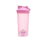 Vaso agitador deportivo, portátil, práctico, vaso agitador, 600 ml, botella de plástico para adultos, color rosa