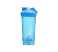 Vaso agitador deportivo, portátil, práctico, vaso agitador, 600 ml, botella de plástico para adultos, color azul