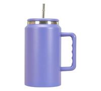 Vaso aislado con popote, taza de agua al vacío, botella de agua de metal, vaso de 50 onzas con asa, aislado con asa de tapa, taza de café caliente para mantener el de café potro