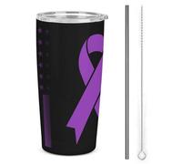 Vaso aislado de acero inoxidable de 20 oz con aislamiento de doble pared al vacío para coche, con tapa con pajita, para hombres y mujeres, ideal para la prevención de la fisura y el síndrome craneofa