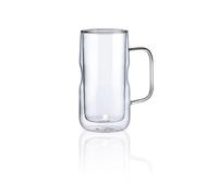 MasterPro Foodies Mixology - Vaso Alto de 530ml - Fabricado en Resistente Vidrio Borosilicato Doble Pared - Elegante Vaso útil para Cualquier Ocasión