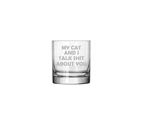 Vaso alto de whisky Rocks de 11 oz. Mi gato y yo hablamos de ti de forma divertida.