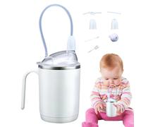 Vaso antiderrame genérico con pajita | Para pacientes con discapacidad, taza de bebida de recuperación para personas con movilidad reducida, deglución y trastornos