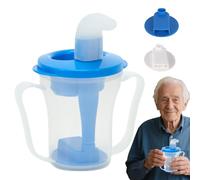 Vaso antiderrame para disfagia - 10,9 X 8,5 Cm, para personas mayores con pajita | Botella de hidratación antiasfixia de flujo lento, Tazas para disfagia para hospital, hogar, cama,